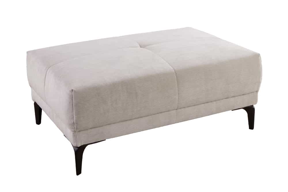 Moderner Sitzhocker DESIGNO 110cm beige Cord Metallfüße