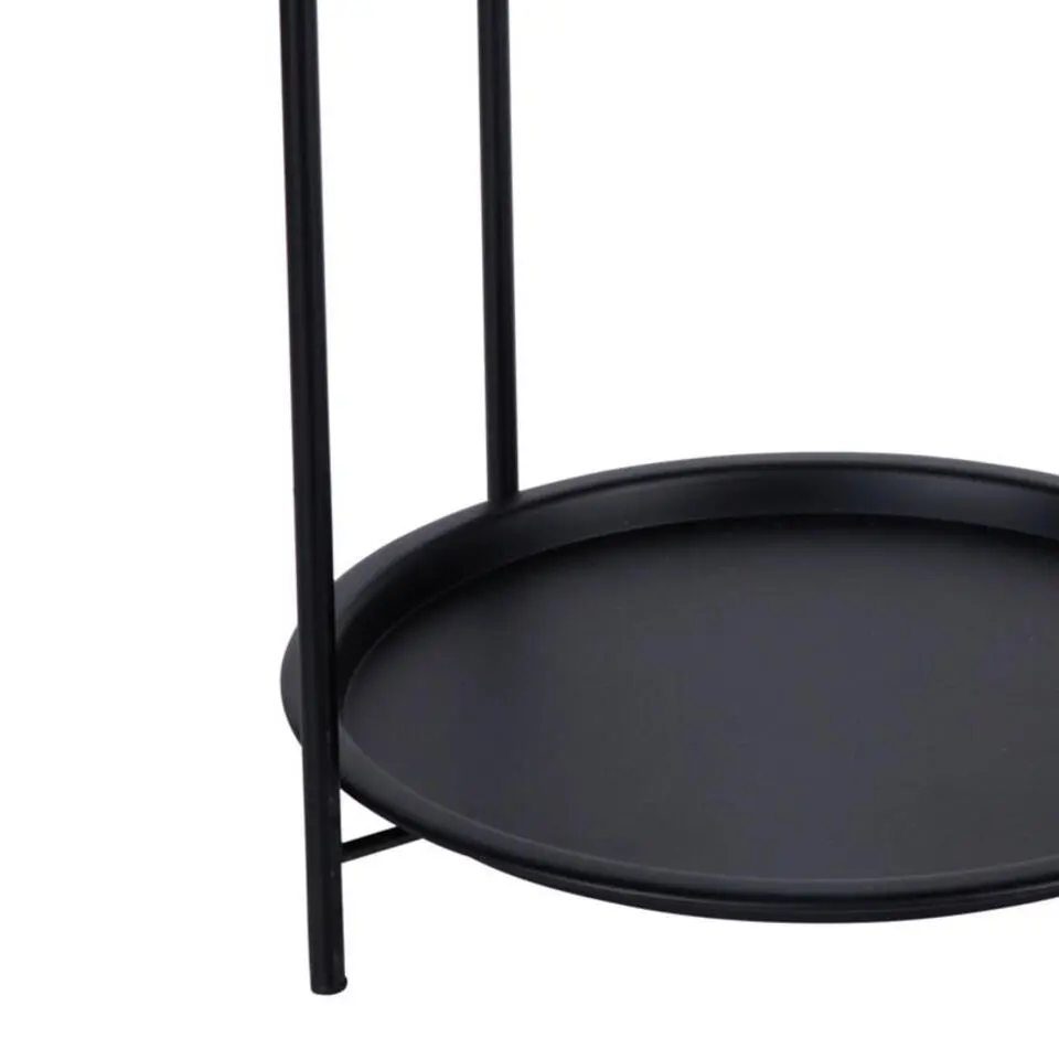 Home & Styling Bijzettafel 2 laags - zwart - metaal - 40 x 66 cm