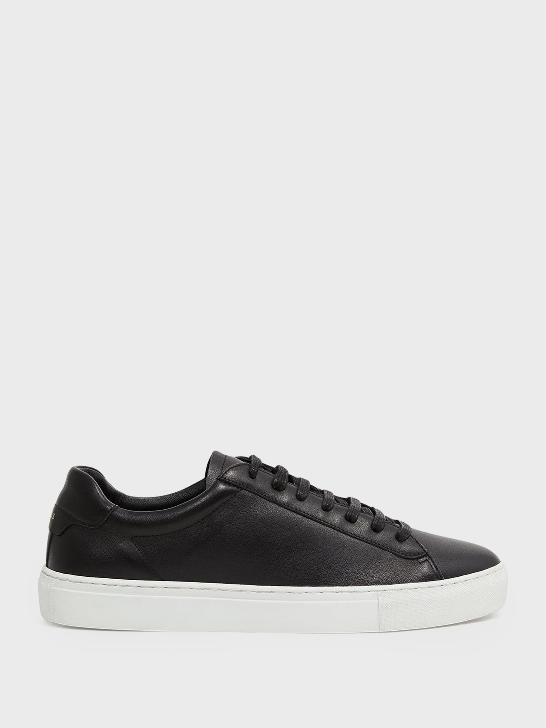 Zwart - Reiss Finley Nubuck Leather Lace-Up Trainers