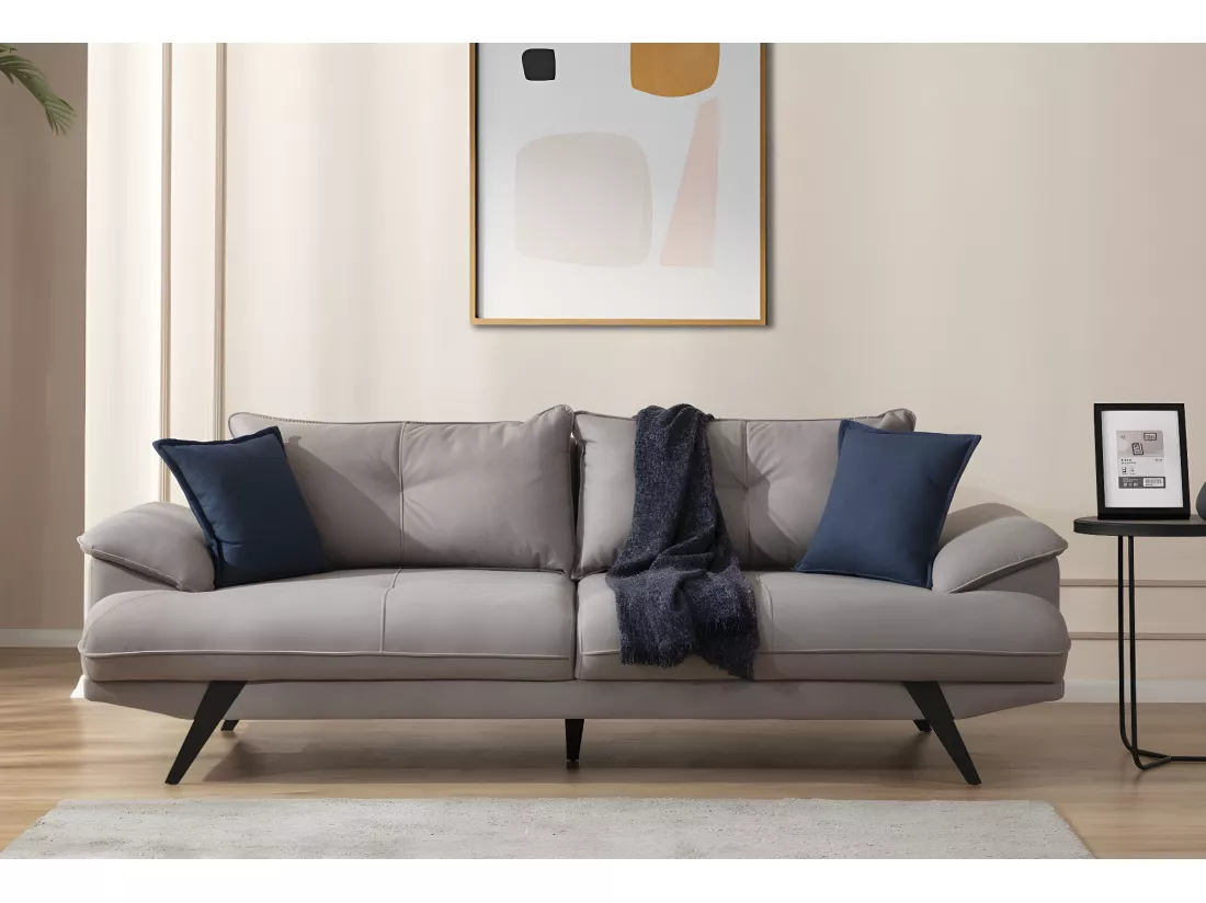 Lerin (Set 3+3+1)/Tissu-Bleu&Gris