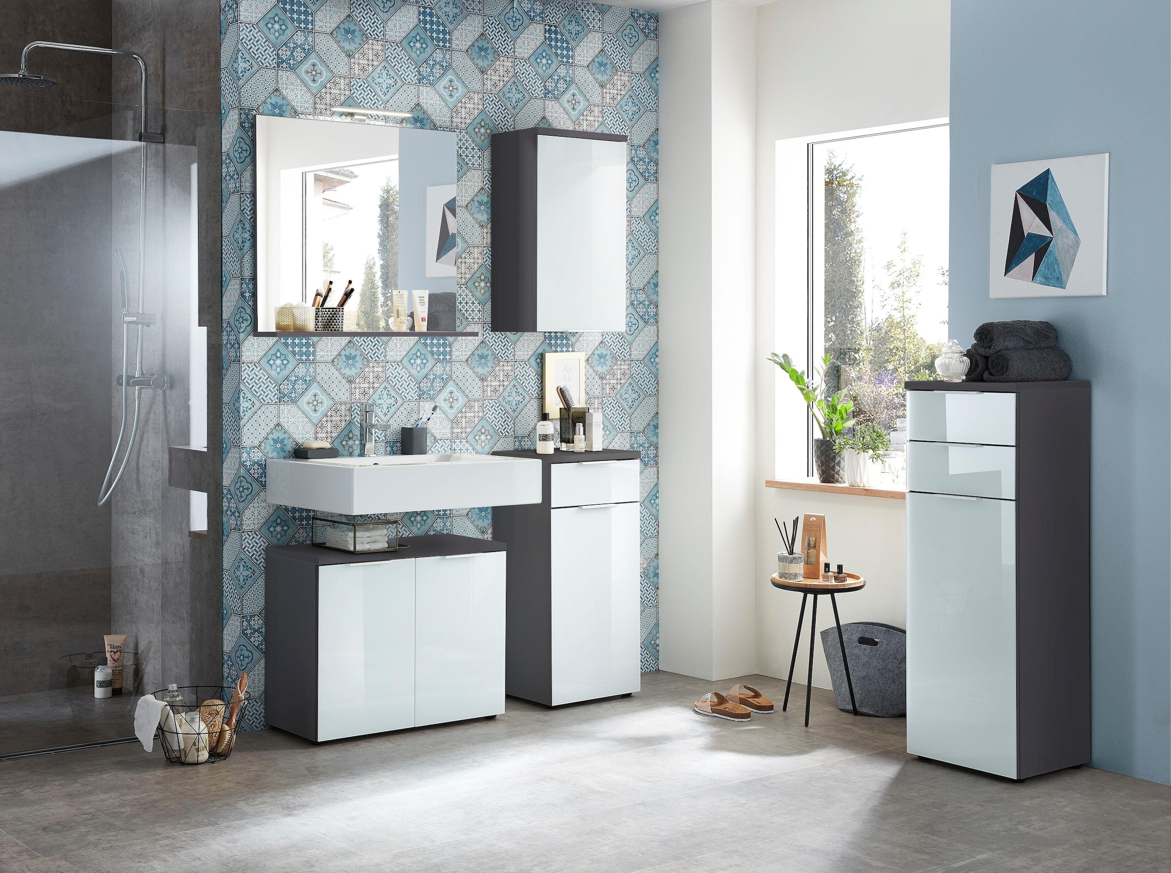 GERMANIA Unterschrank »Pescara« Front mit Glasauflage