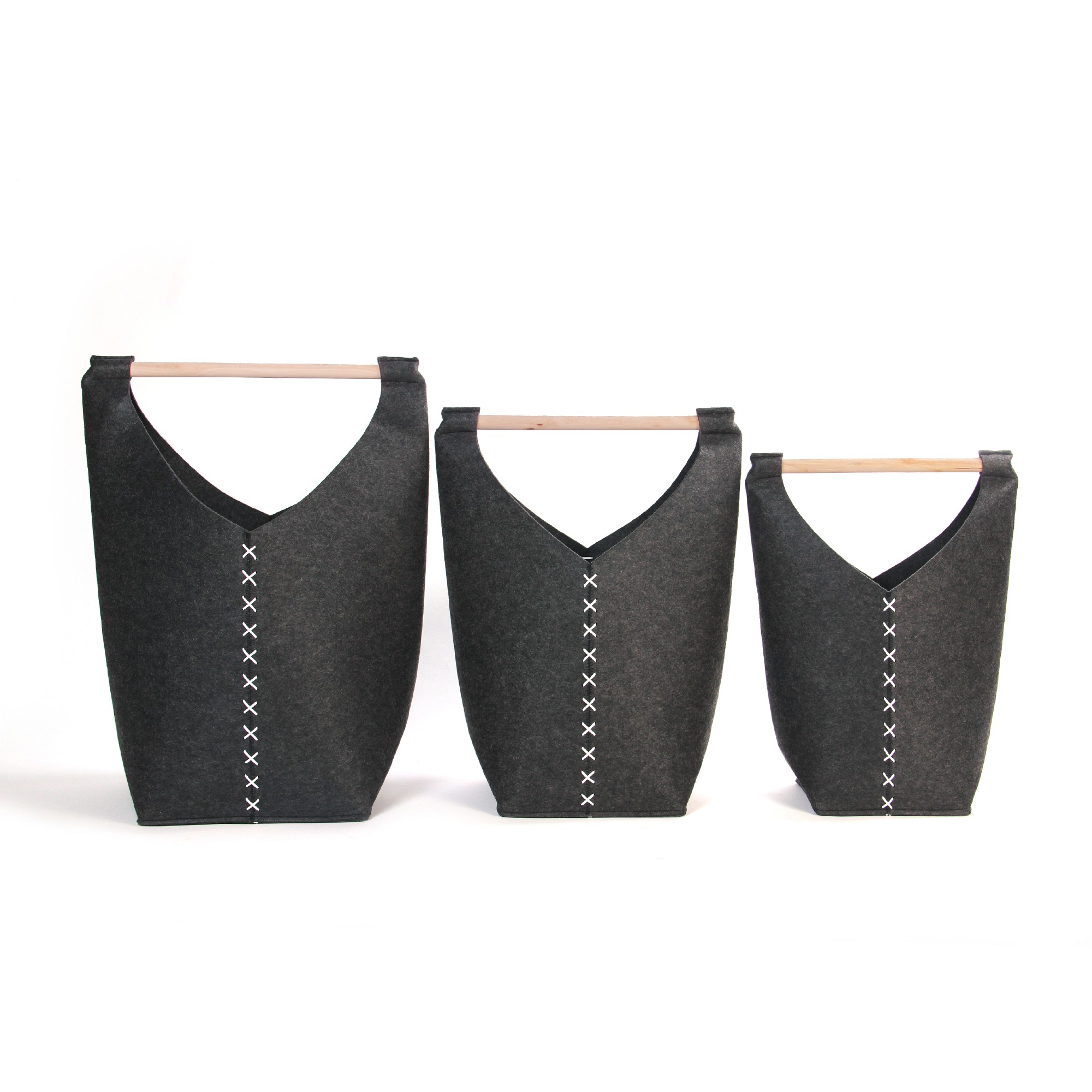 Korb 'Tibot' M, anthrazit, T 30 cm, B 50 cm, H 65 cm von fischer's lagerhaus