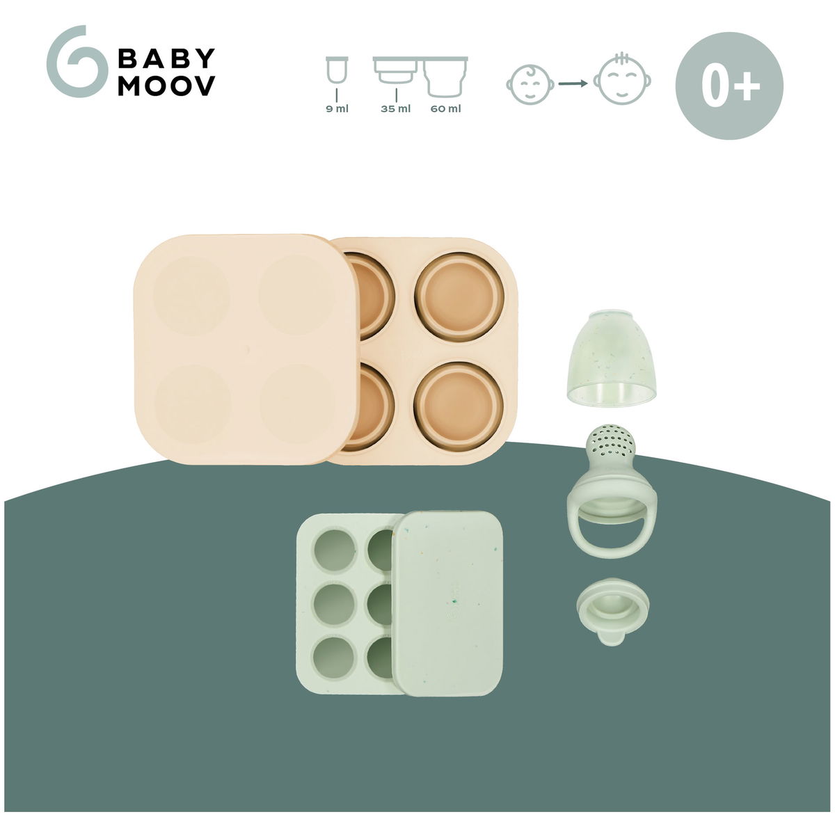 BabymoovBabymoov   Babybrei Gefrierbehälter und Fruchtsauger Set