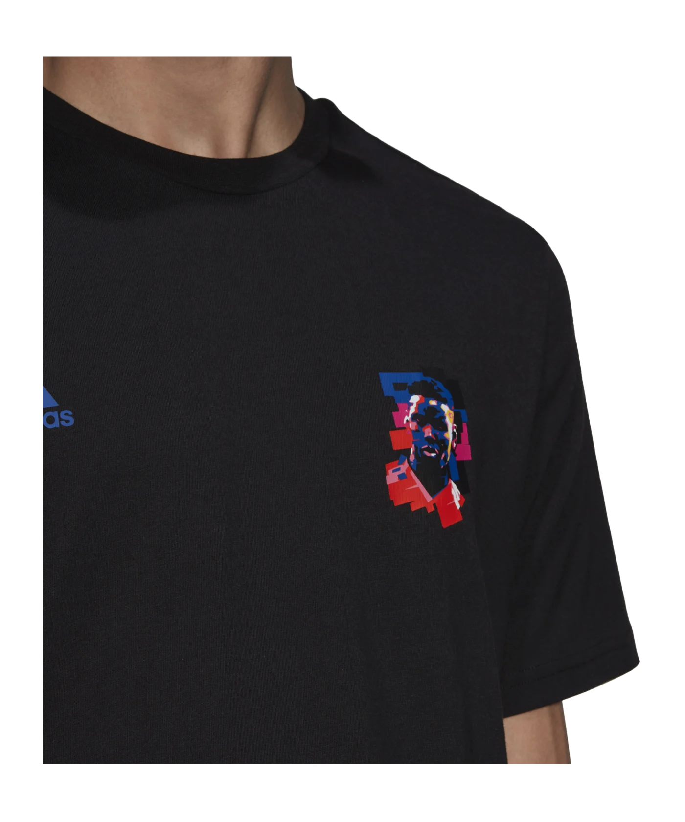 adidas Pogba Icon Graphic T-Shirt Schwarz Blau