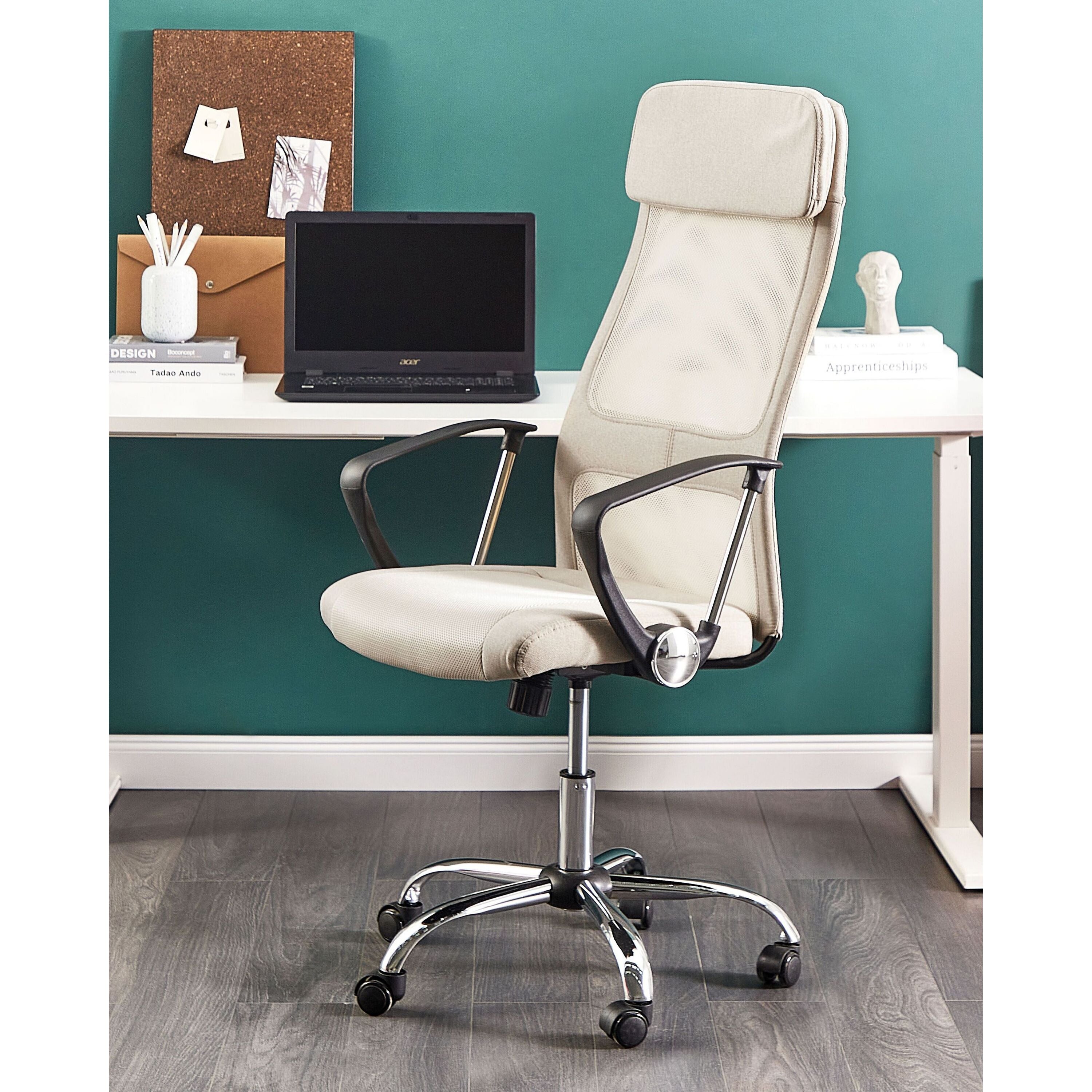 Beliani - PIONEER - Bureaustoel - Beige - Polyester