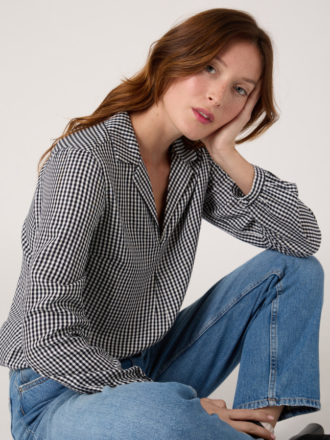 Blouse a carreau et lurex