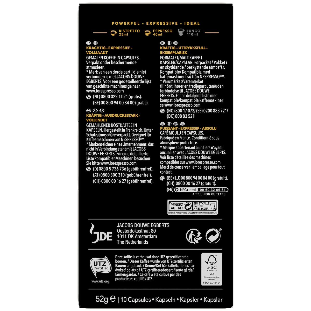 L Or Espresso 11 Ristretto kaffekapsler (10-pk)