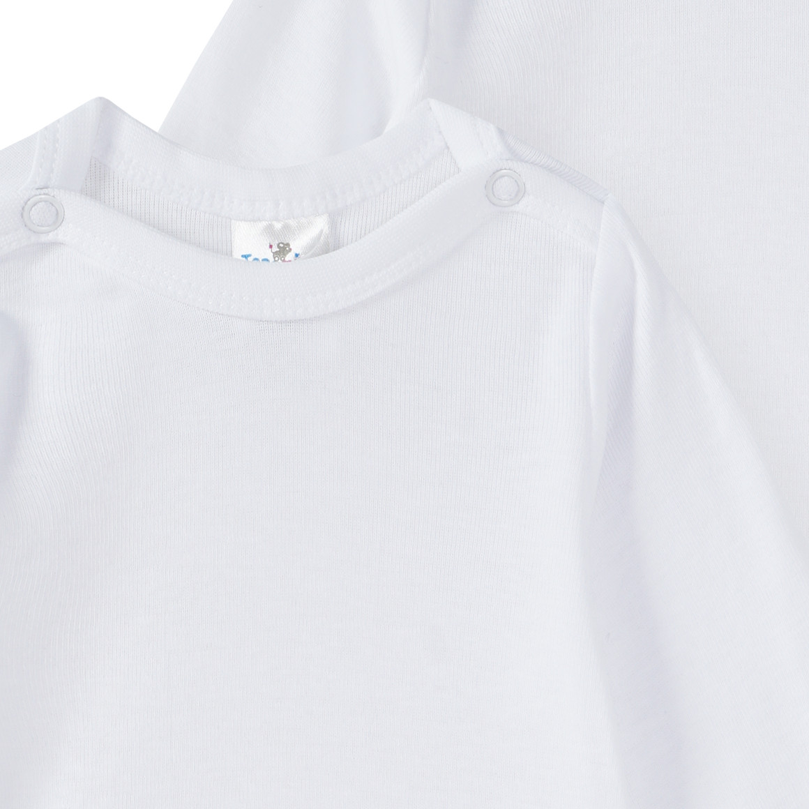 Topomini 2 Baby Langarmbodys im Set weiss