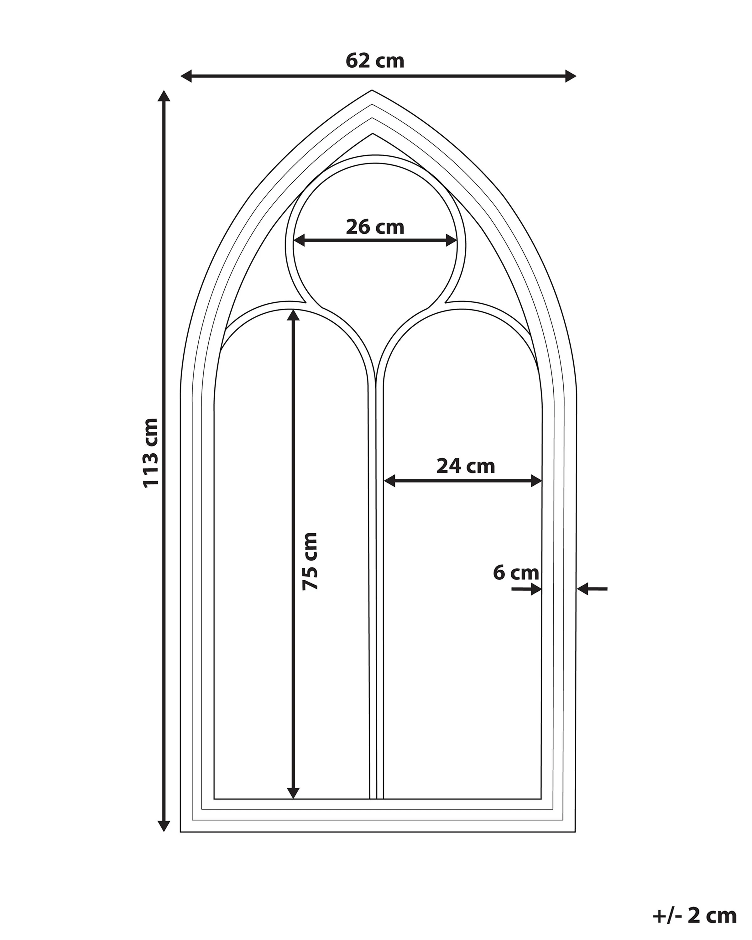 Wandspiegel TRELLY 62 cm 113 cm Metaal Zwart