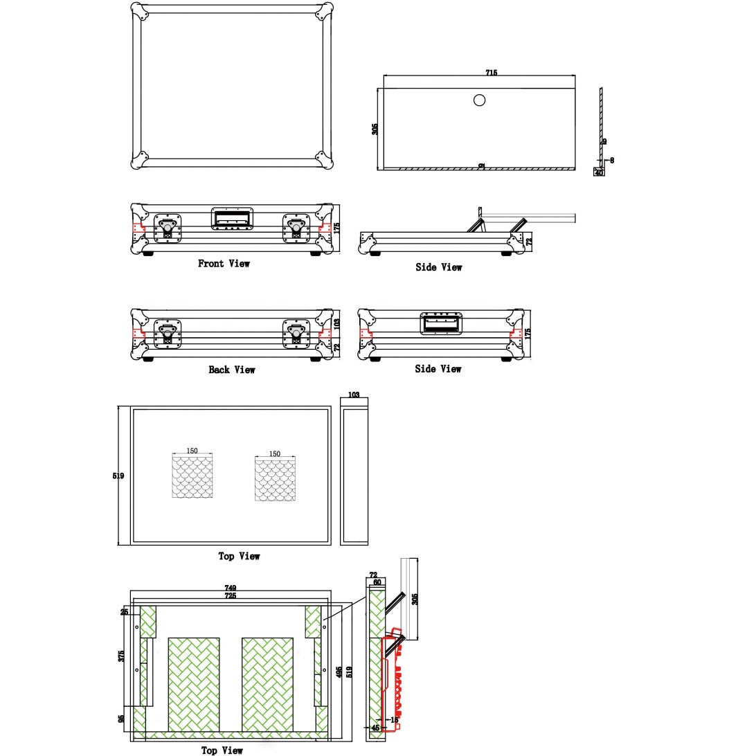 Prodjuser XDJ RR Laptop BL flightcase voor Pioneer XDJ-RR zwart