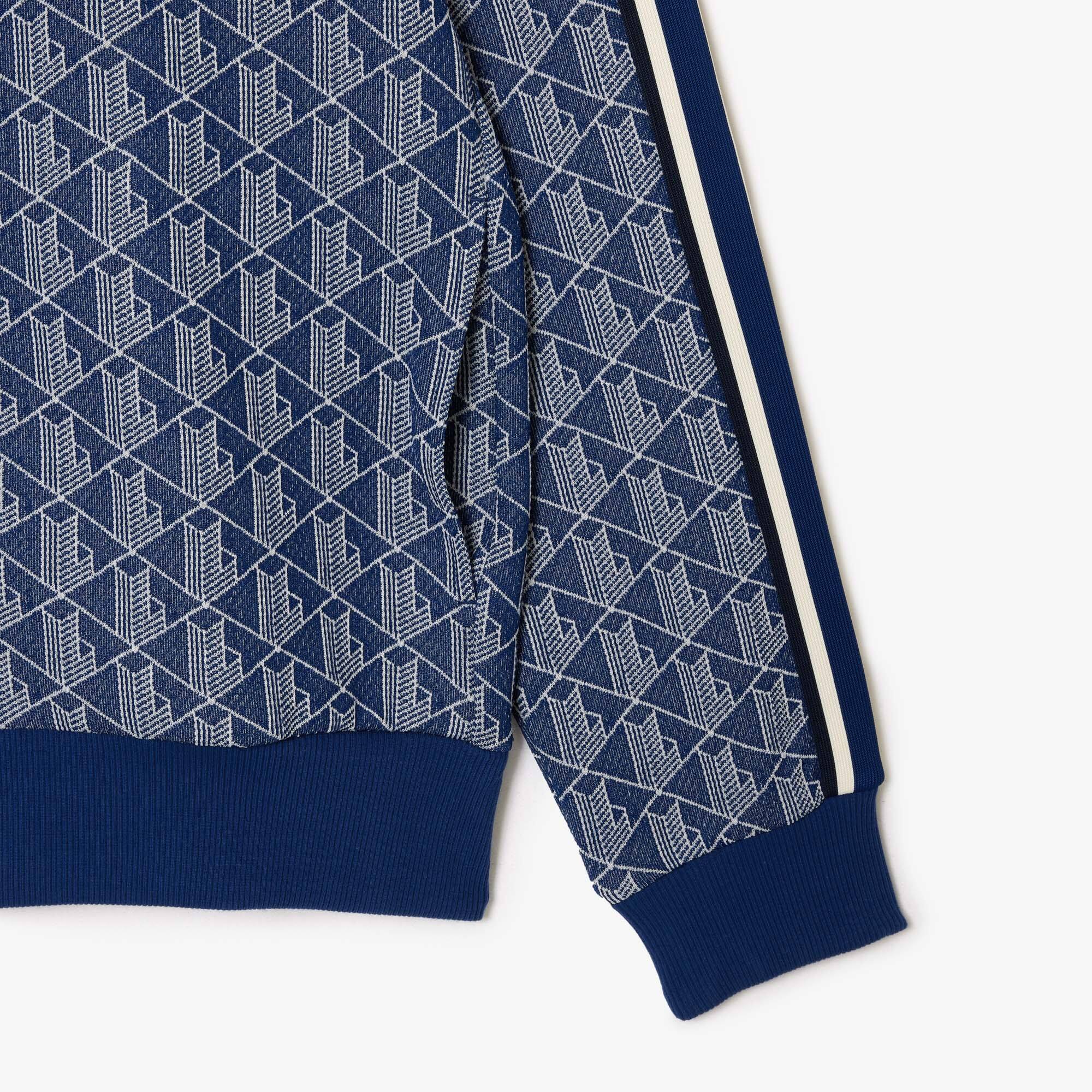 Sweatjacke mit Paris-Jacquard-Monogramm Sweatshirts - Blau - Lacoste - Herren