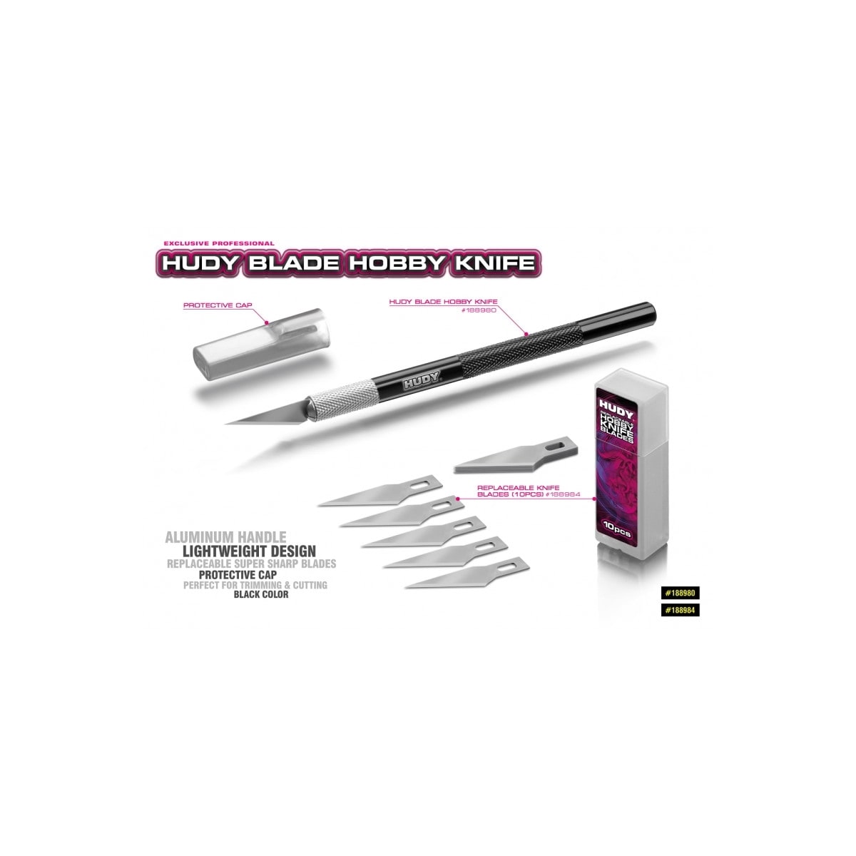 HUDY Blade Hobby Knife with Alu Handle