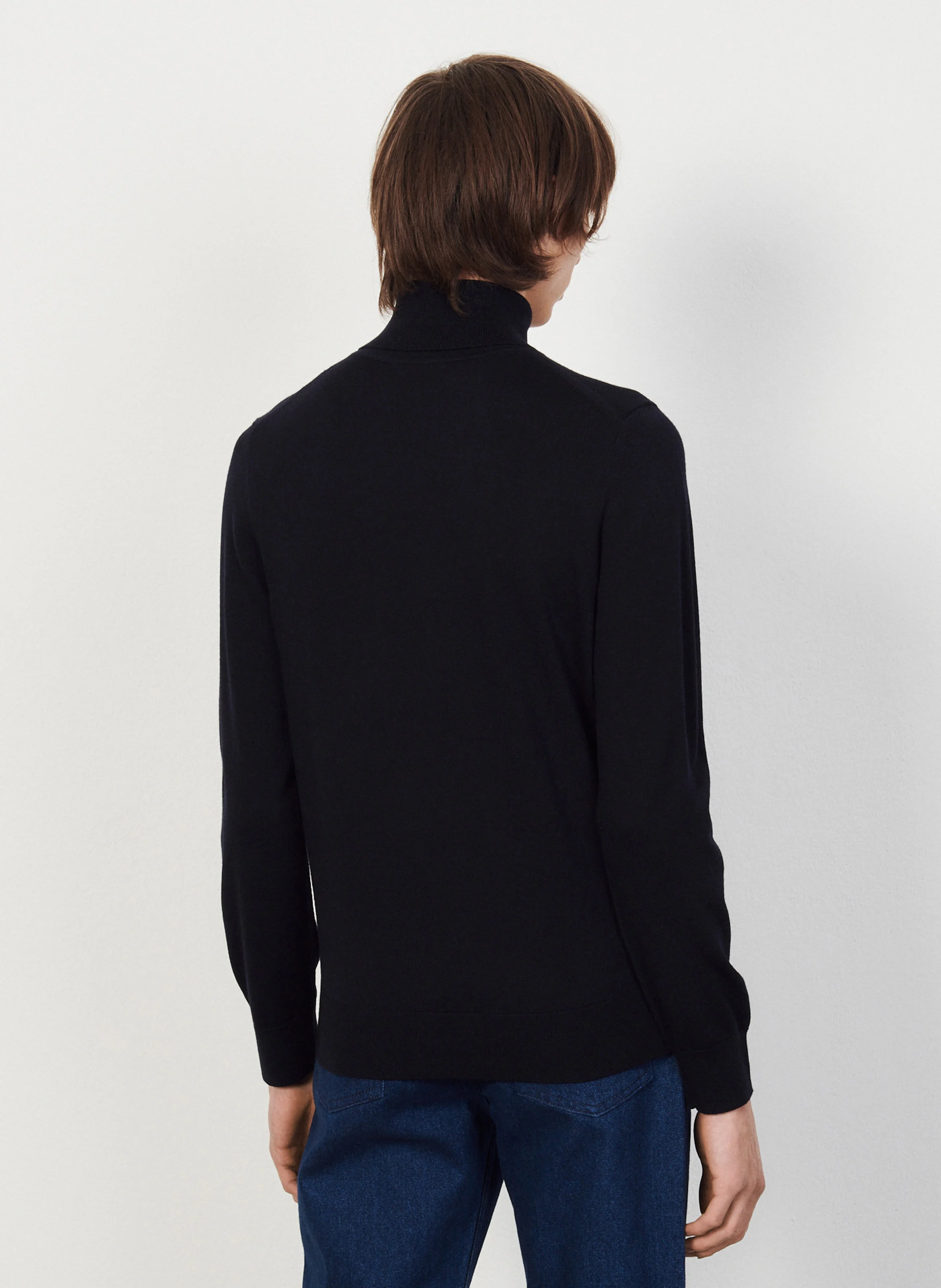 Col roulé regular-fit en laine | Bleu