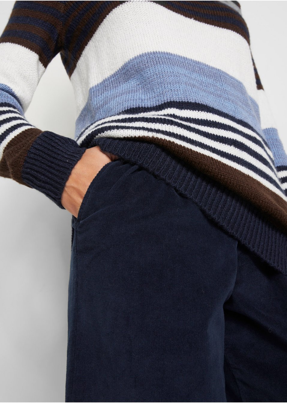 Pull en maille à rayures blocs