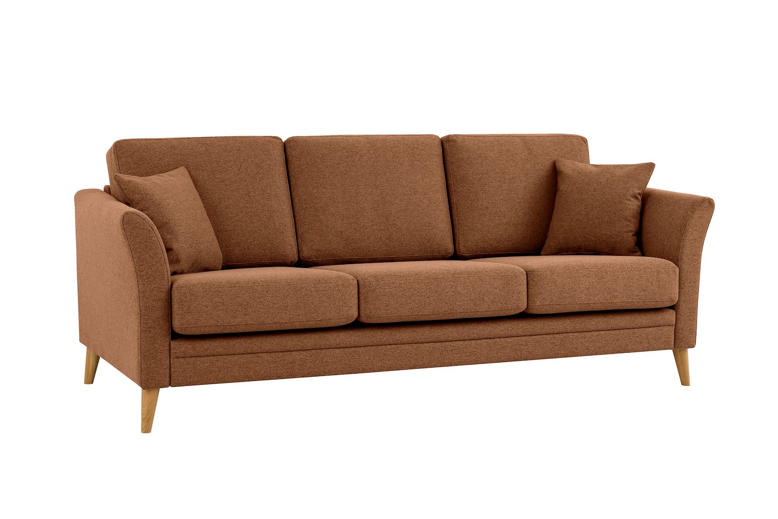 Eden 3-seter sofa Tekstil Neve 31 Brick med ben i eik natur (15137).