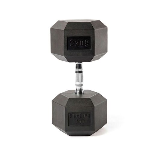 WOD individual com halteres hexagonais de 50 kg
