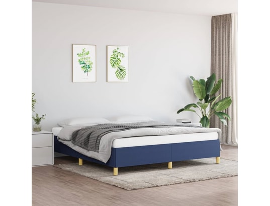 VIDAXL - Sommier 180 x 200 Sommier à ressorts de lit bleu 180x200 cm tissu