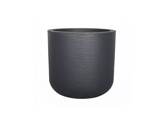 Pot de fleurs rond en plastique Graphit Up anthracite - Ø 40 cm - Eda