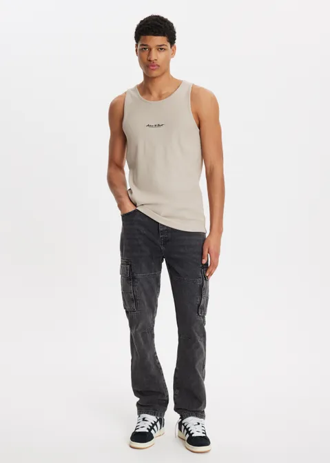 Singlet met rib zand (ZAND)