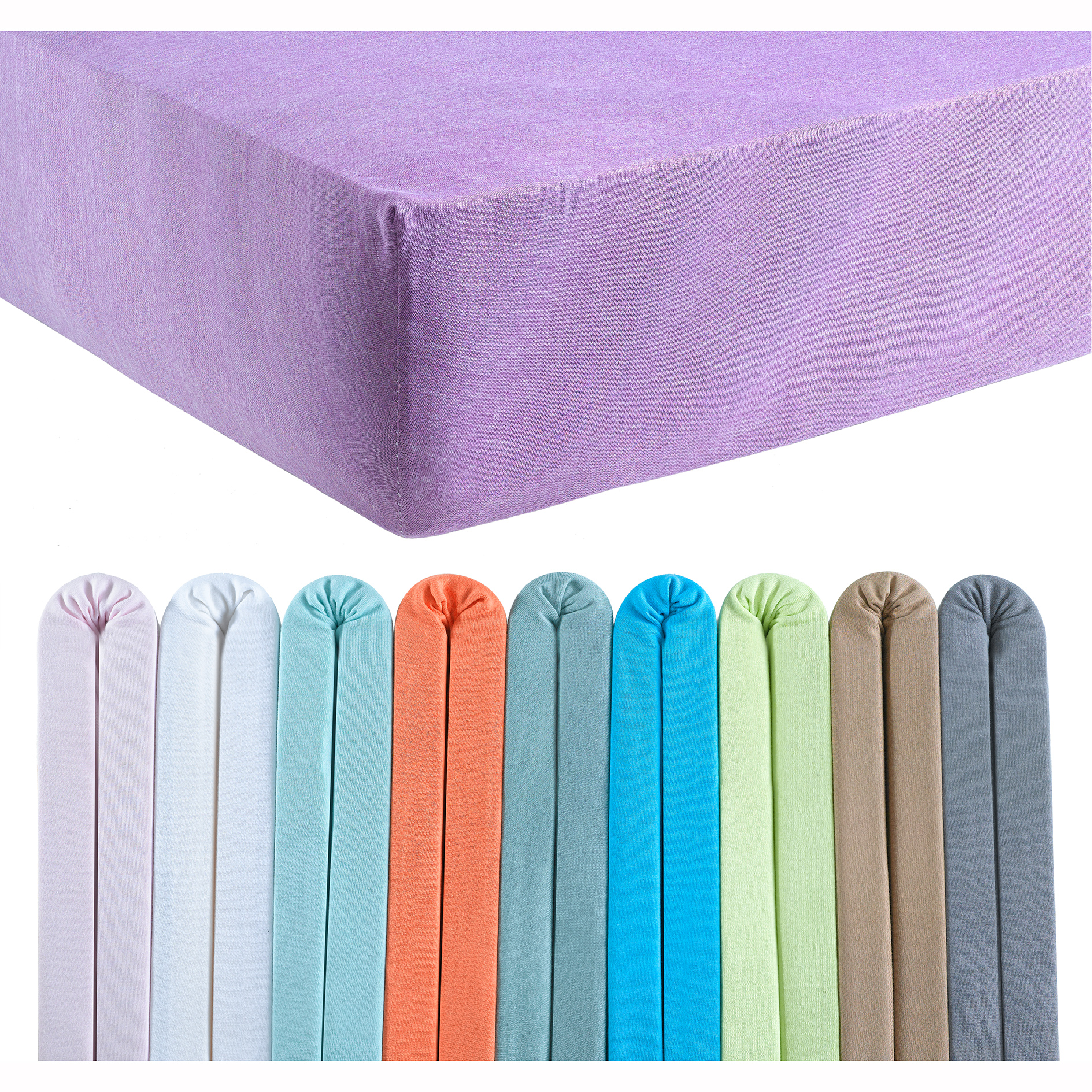 Jersey-Spannbettlaken - sortiert - 100x200 cm