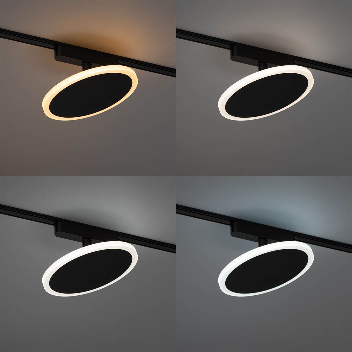 Moderne spot zwart voor railsysteem 1-fase incl. LED - Magnetic Puk