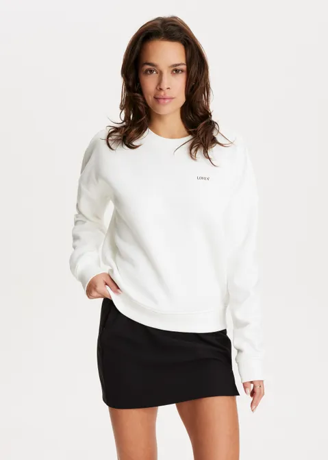 Sweater met print text back off-white (WIT.O)