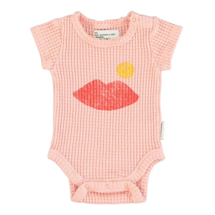 Piupiuchick Body Gaufré Lips Coton Bio | Rose pâle
