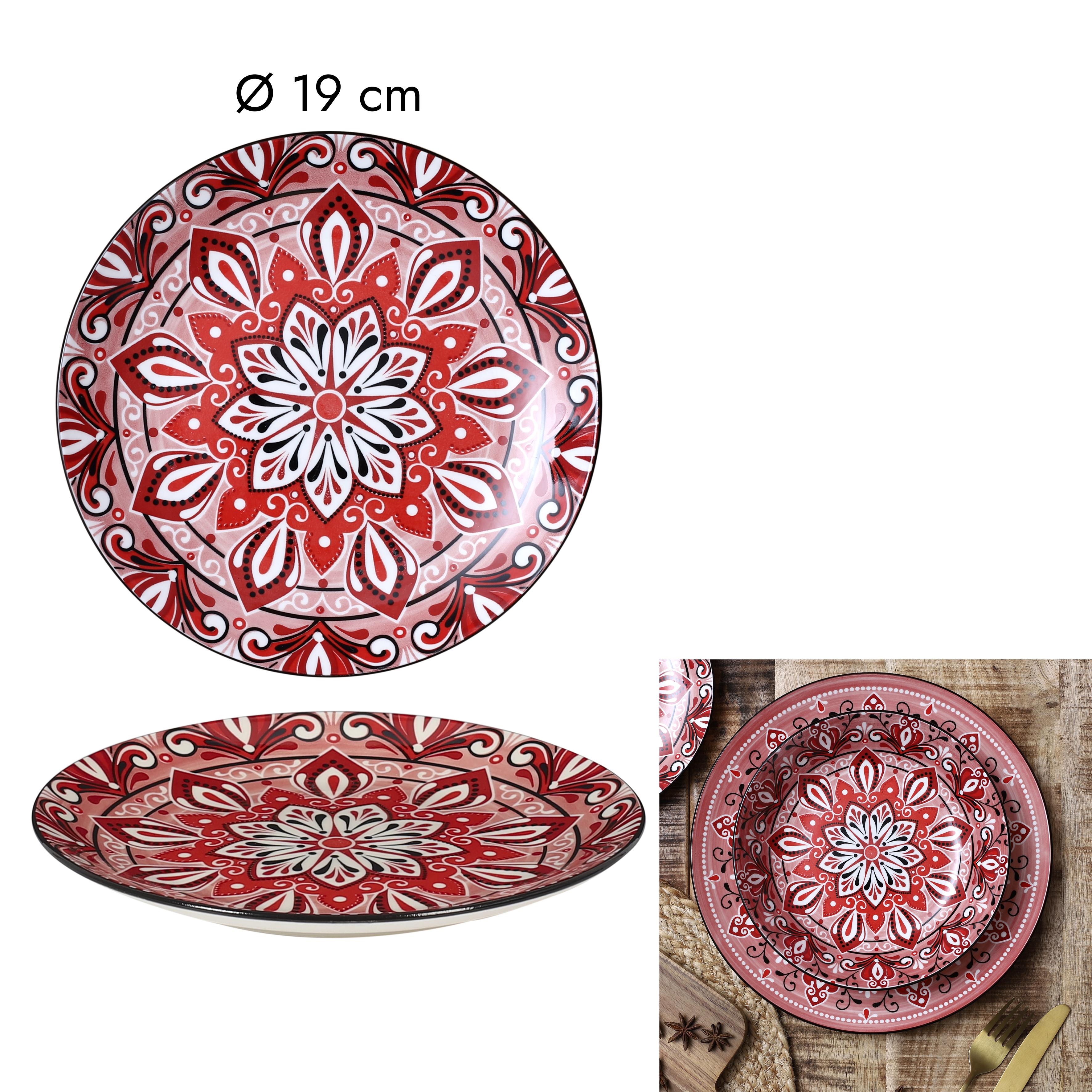 ASSIETTE JAIPUR ROUGE D.19CM