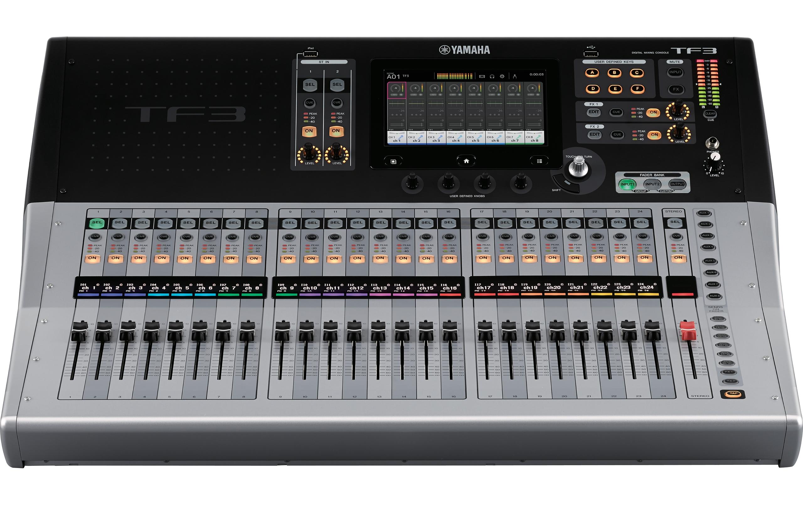 Mischpult TF3 - 48-Kanal, digital<br>Vielseitiger Digitalmixer mit TouchFlow-Operation, WLAN-Fernsteuerung und optionaler Dante-Audio-Netzwerk-Unterstützung