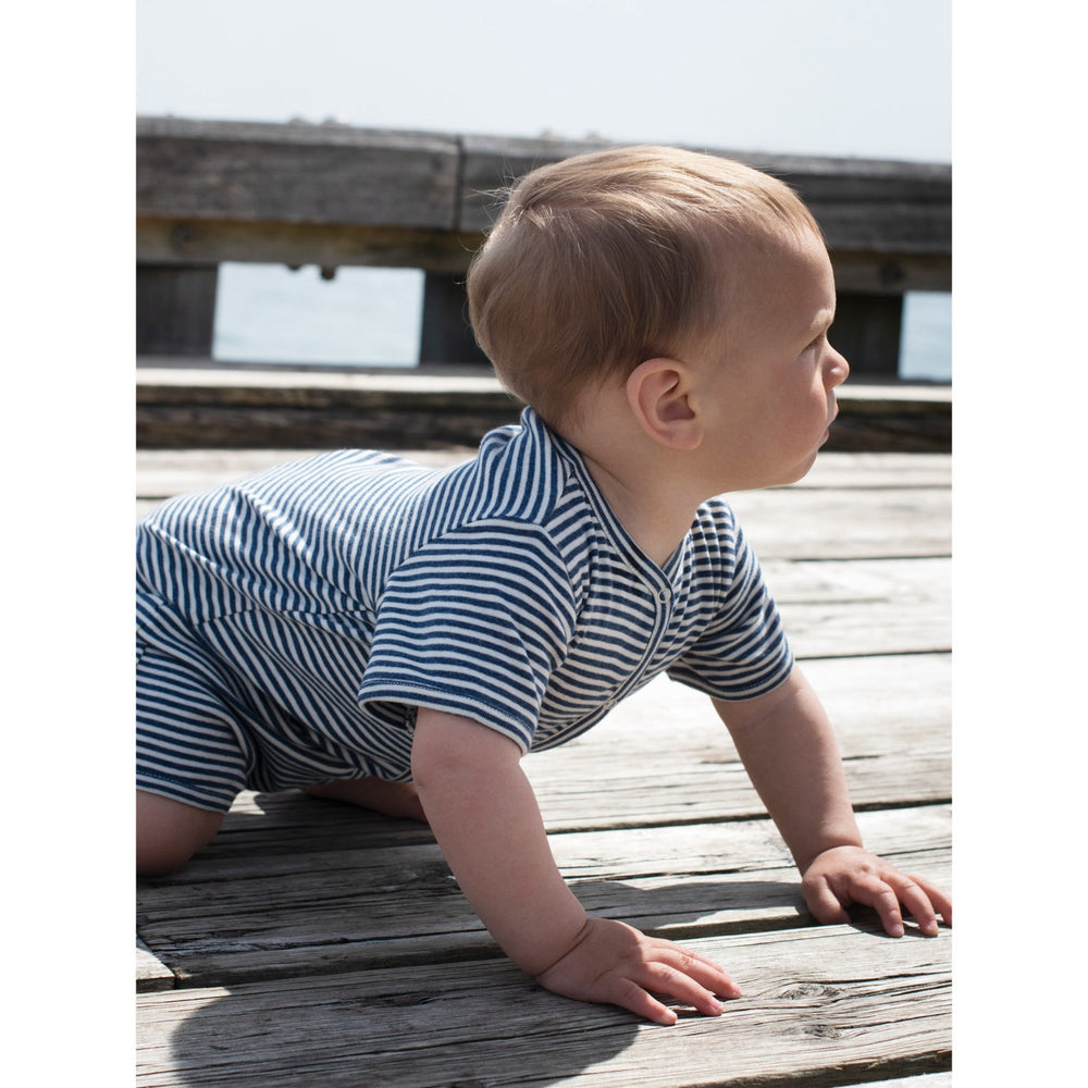 Køb Serendipity Navy/Offwhite Baby Kort Dragt Stripe