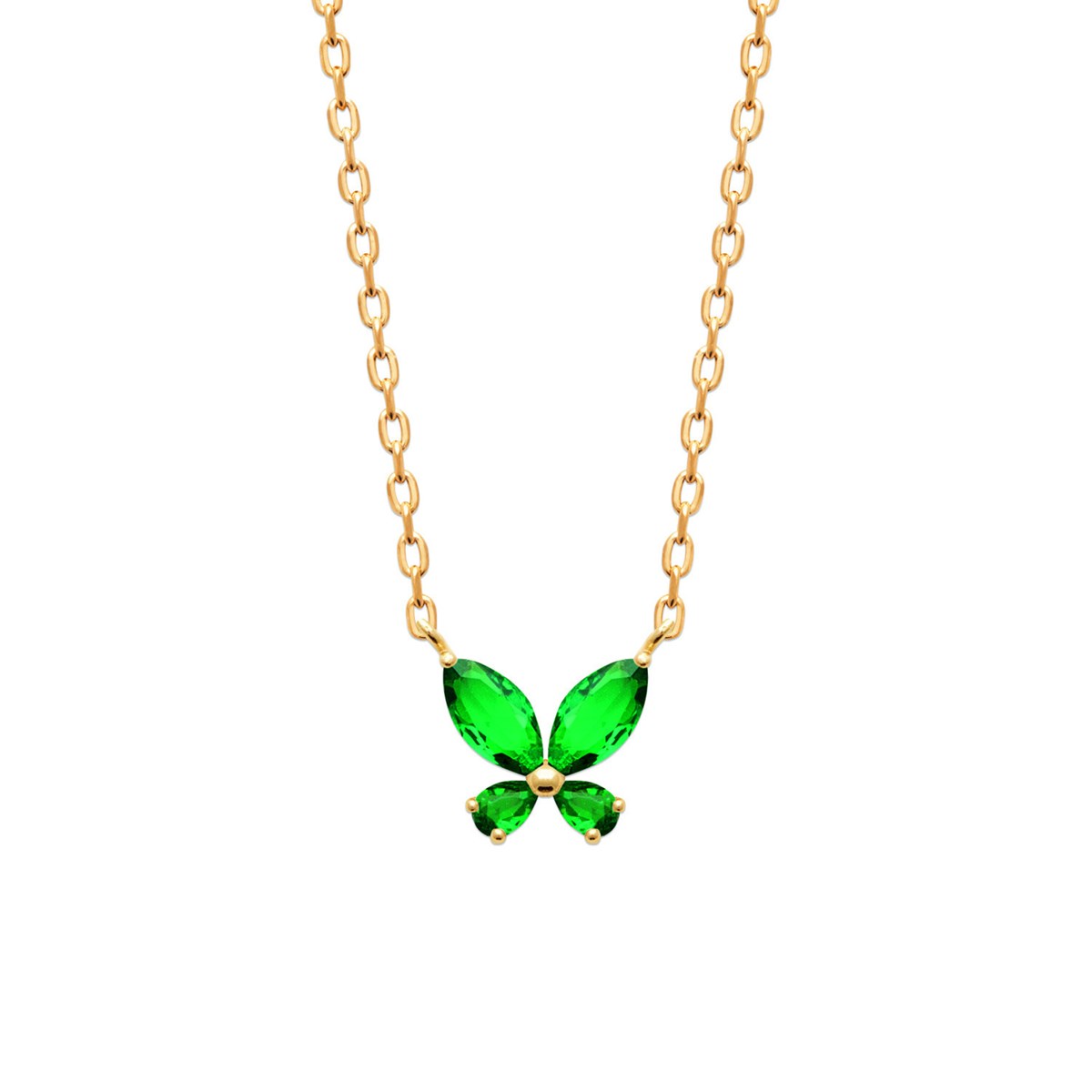 Collier Brillaxis papillon vert
