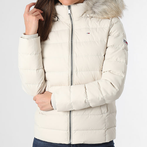 Doudoune Capuche Fourrure Femme Basic 8588 Beige Clair