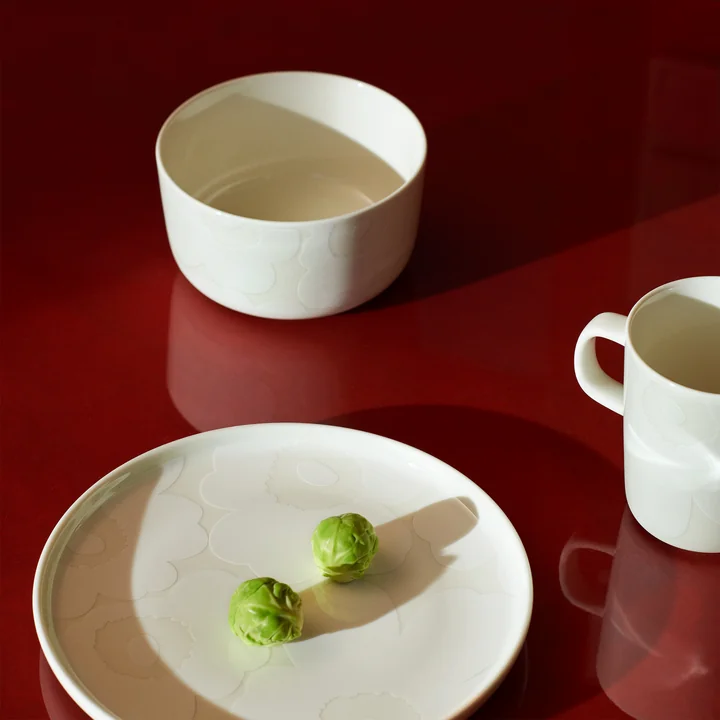 Marimekko - Oiva Unikko Teller Ø 20 cm, weiss / beige