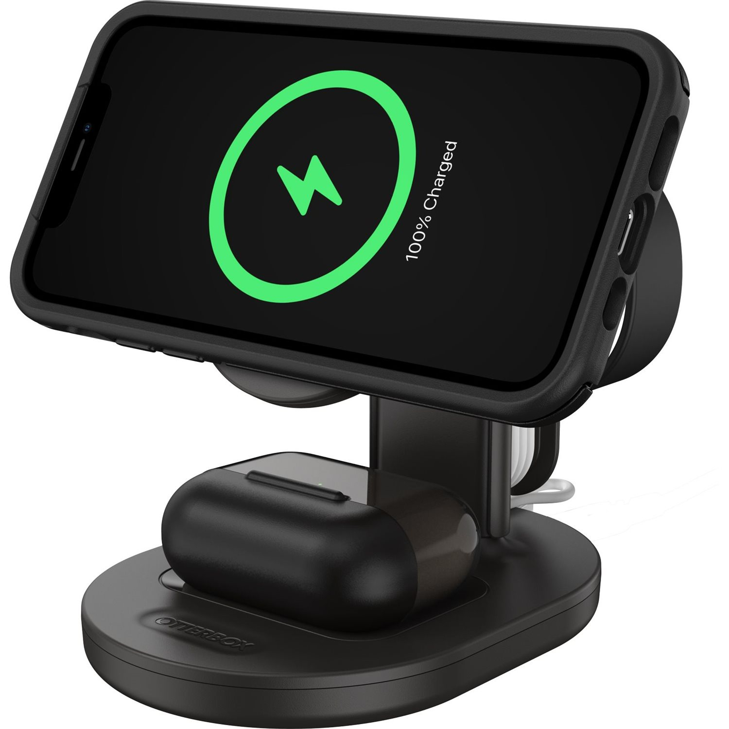 3in1 MagSafe Charger Qi Wireless Ladeständer für iPhone / Apple Watch / Airpods (78-80599) - Schwarz
