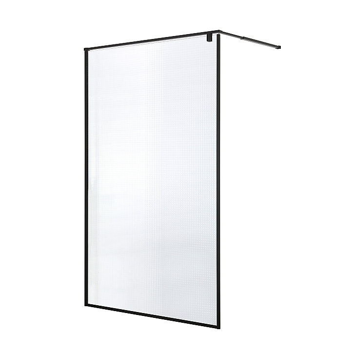 Paroi de douche à l'italienne GoodHome Ezili gaufré profilé noir 120 cm
