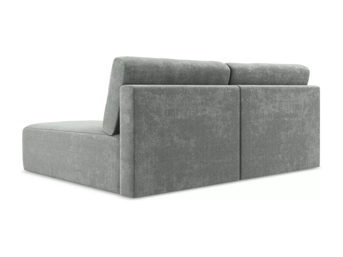 Canapé d’angle 3 places droit sans accoudoir convertible en Chenille - gris - KONA
