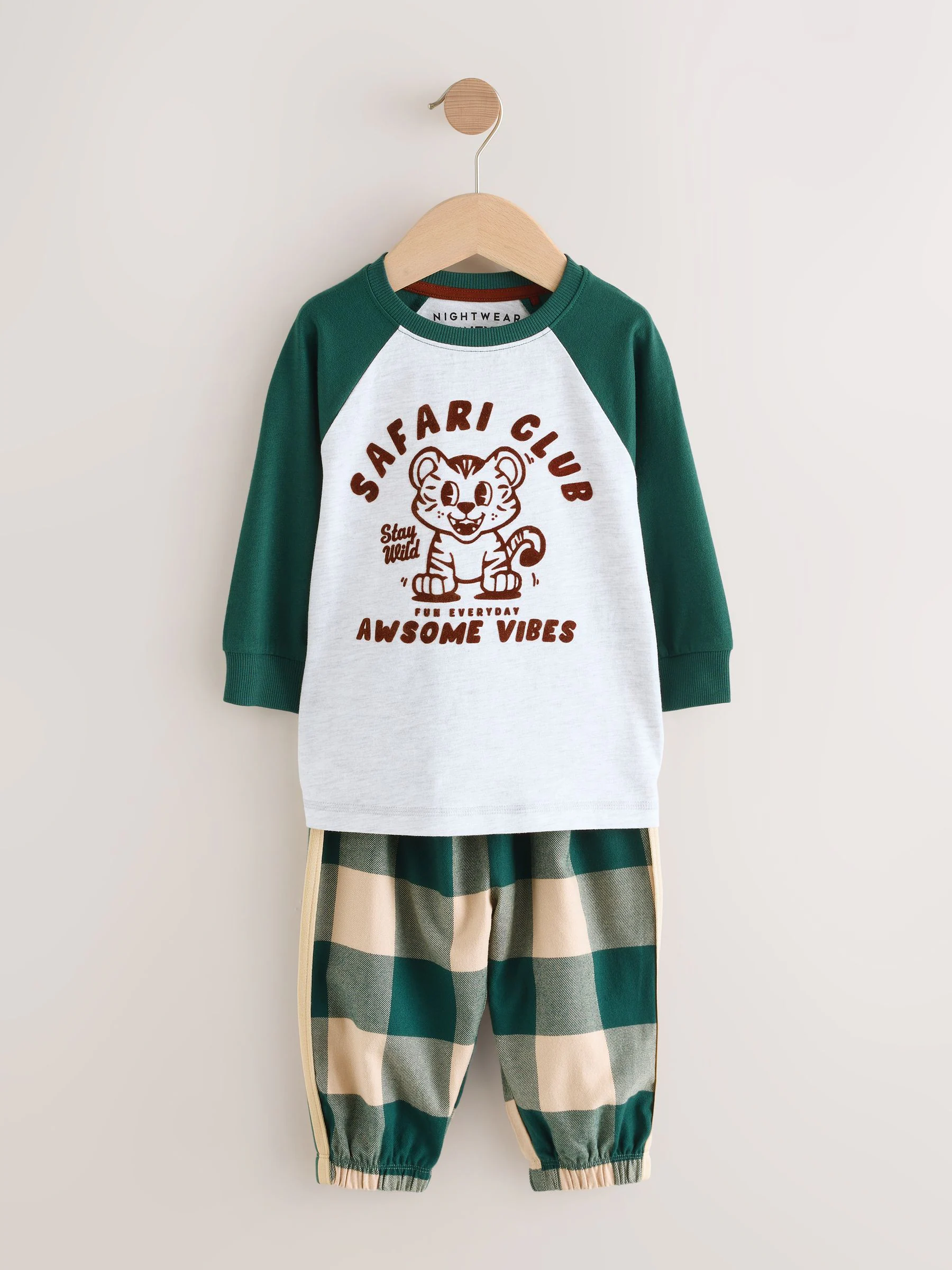 Groen/blauw/rood - Pyjama met geweven onderkant 3 Pack (9mths-12yrs)