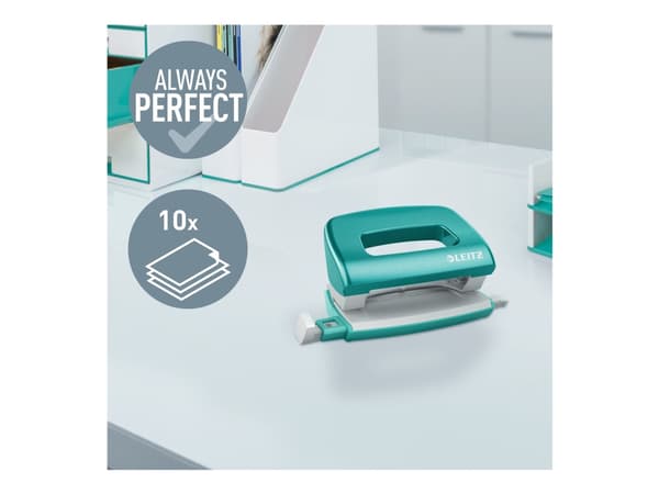 Leitz WOW NeXXt - Hullstanser - 10 ark / 1 mm - metall - isblå