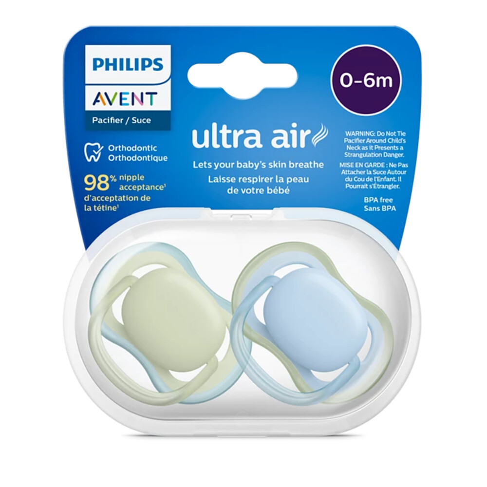 Philips Avent Ultra Air Fopspeen 0-6 mnd Groen Blauw2 stuks