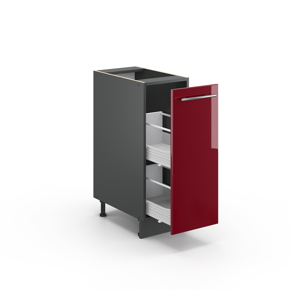 Vicco Apothekerunterschrank 30 cm Bordeaux Hochglanz Küchenschrank Apothekerschrank Küchenzeile Fame-Line