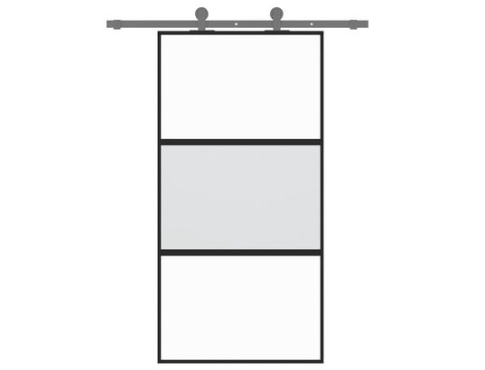 VIDAXL - Porte verre Porte coulissante noir 102,5x205 cm verre trempé aluminium