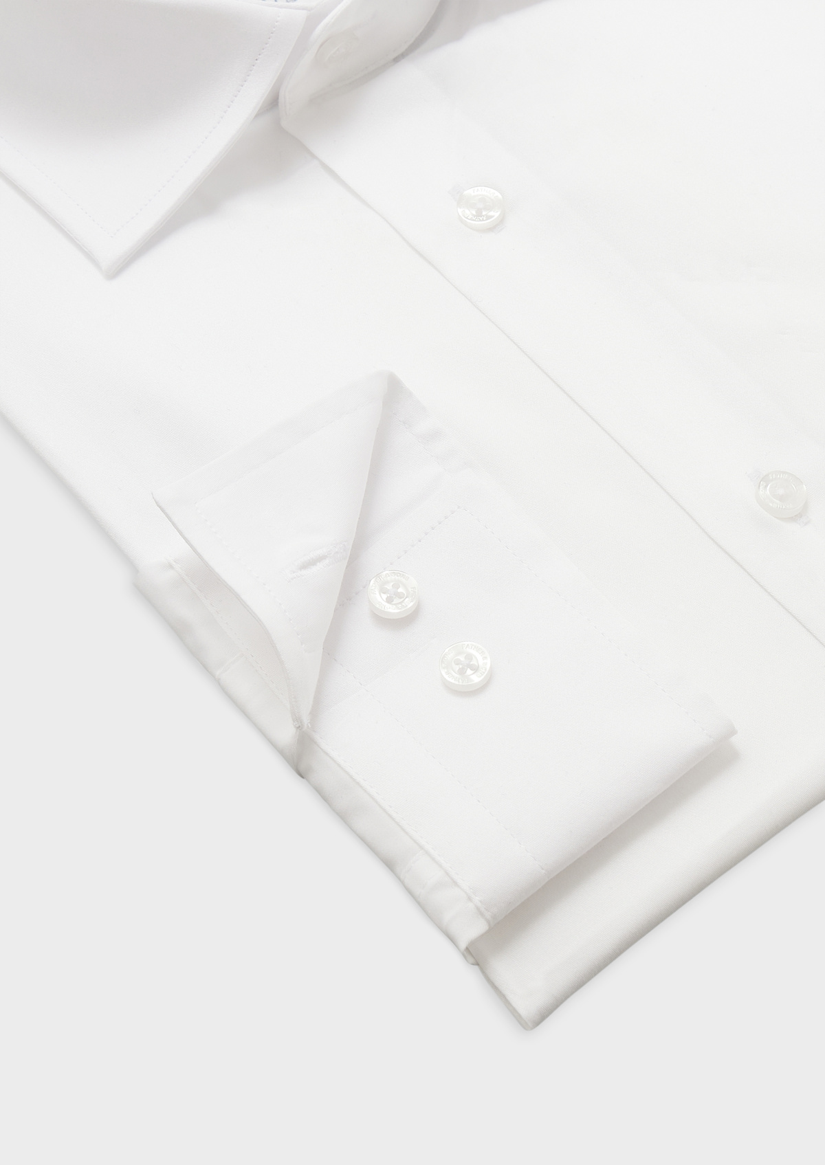 Chemise habillée Slim en satin de coton uni blanc