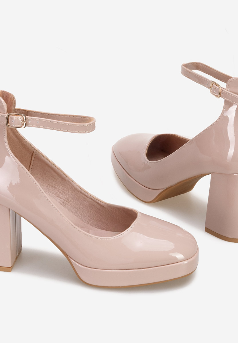 Chaussures à talon épais beige Isperta