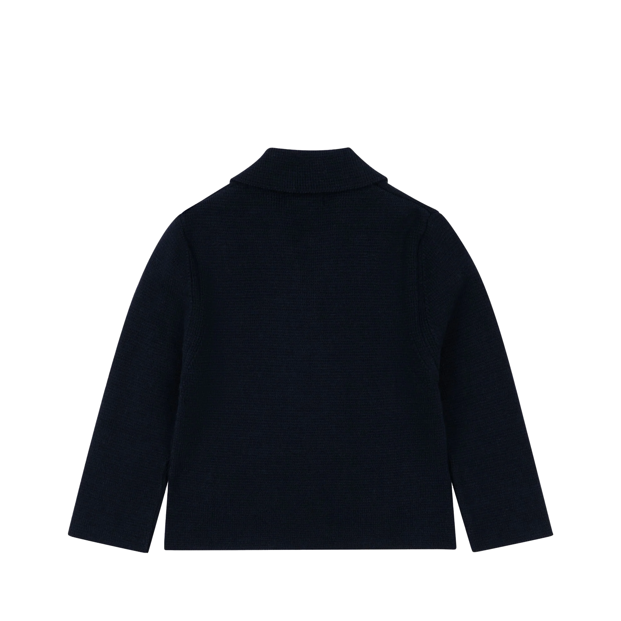 GABRIEL - Cardigan droit col à revers en coton bio | Bleu