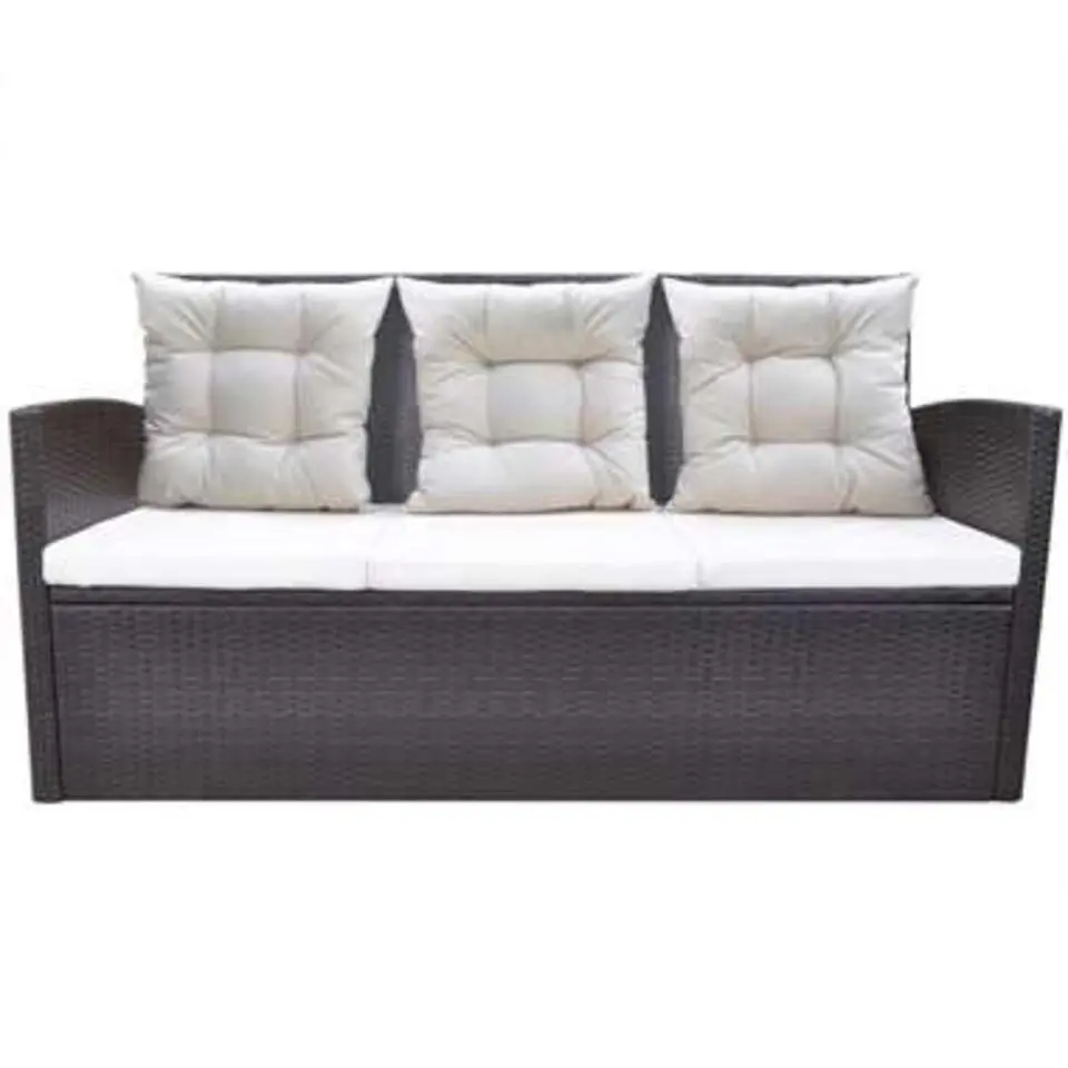 vidaXL - Tuintafel En Stoel - Bruin - Poly rattan