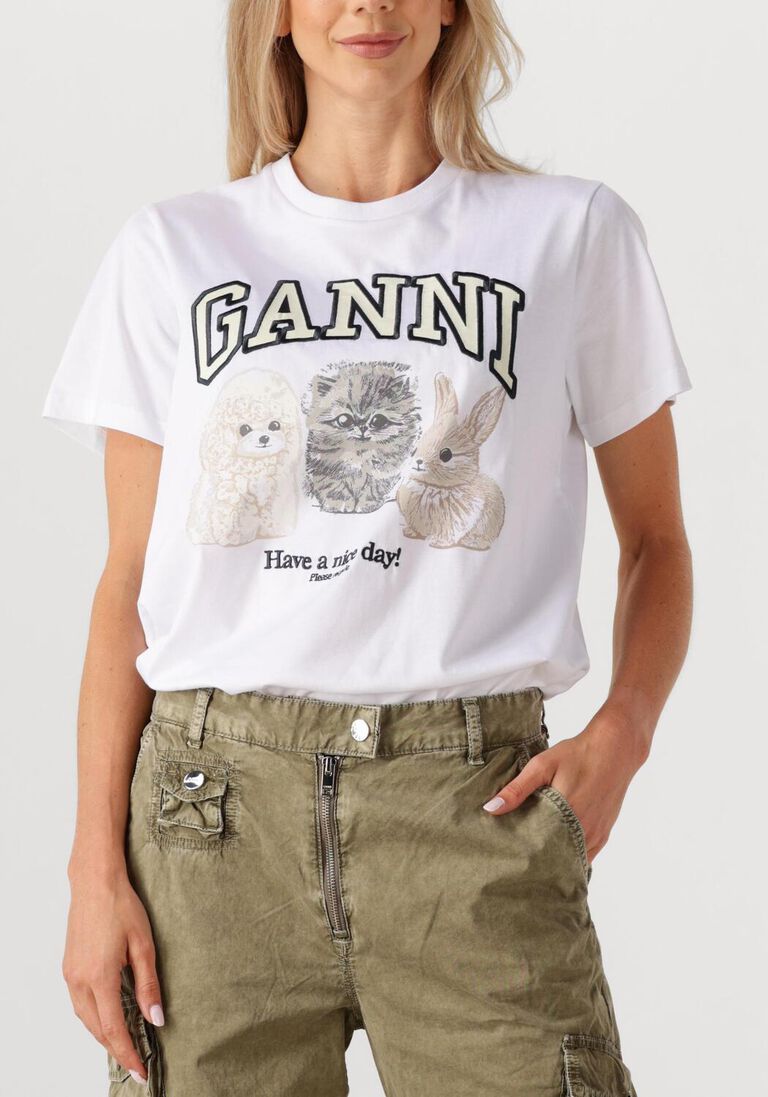 witte ganni t-shirt t4237