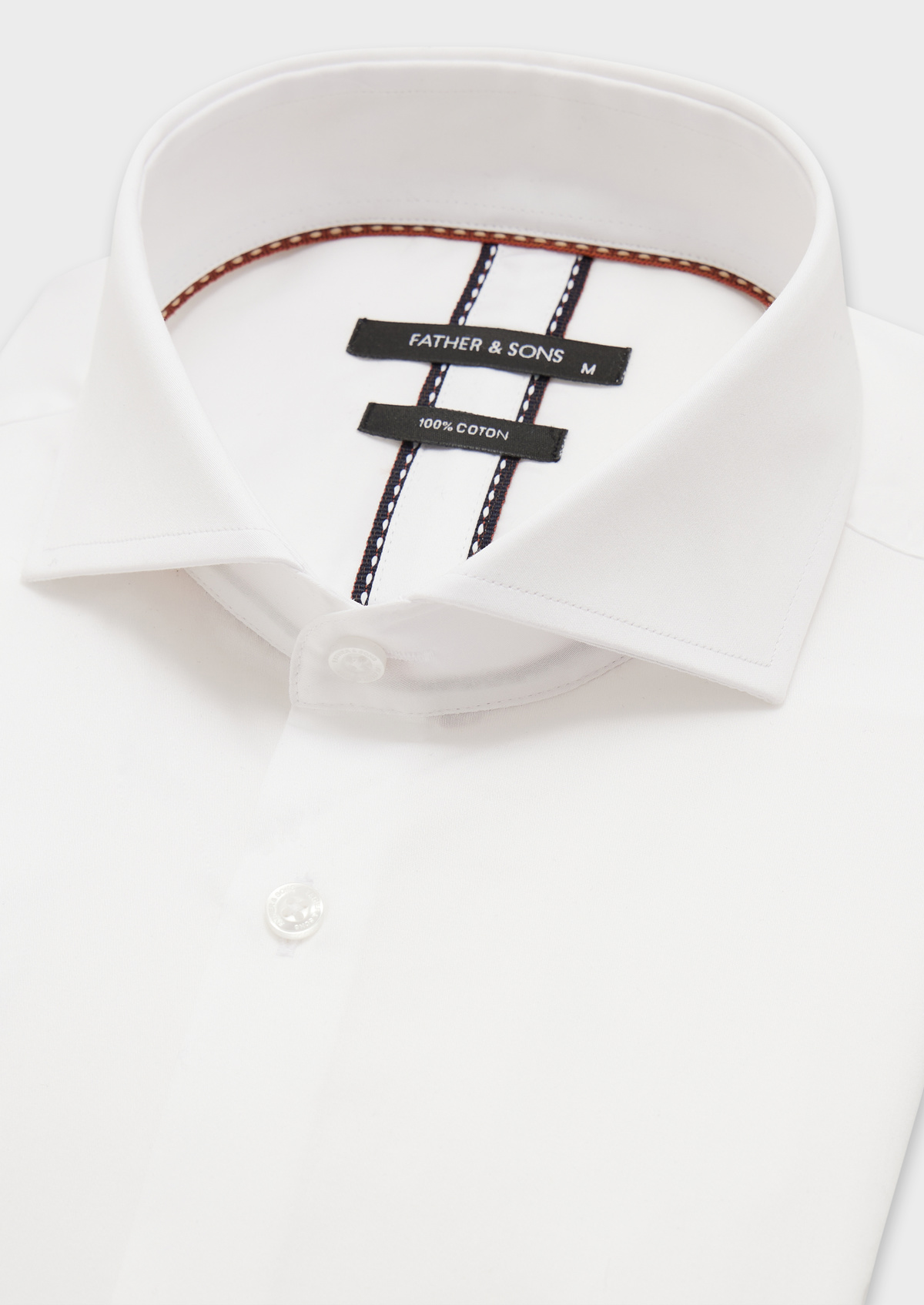 Chemise habillée Slim en satin de coton uni blanc