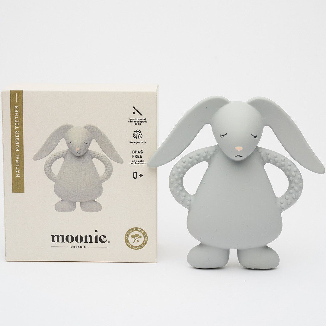 Moonie bijtring bunny - silver