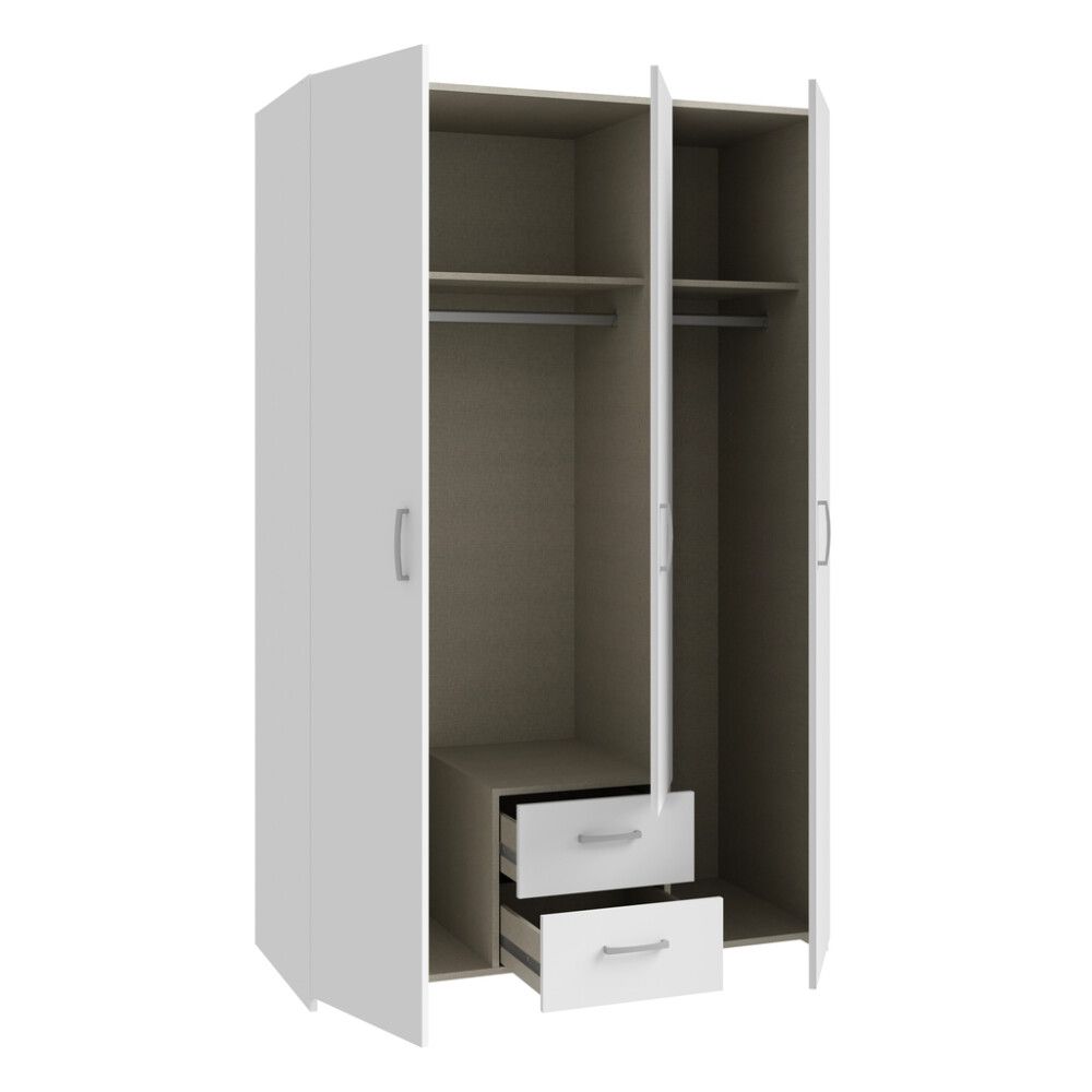 GARDEROBE SKUFFE HVIT 120 CM SET