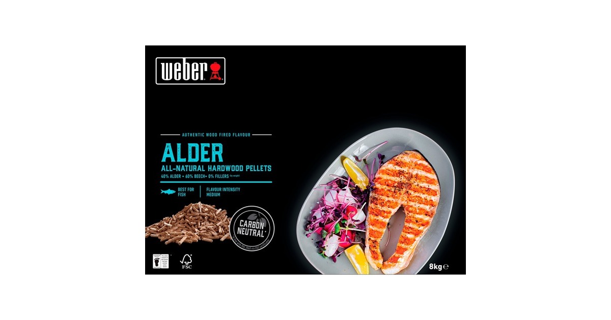 WeberSmokeFire Natuurlijke hardhout pellets - Alder brandstof  (8 kg)